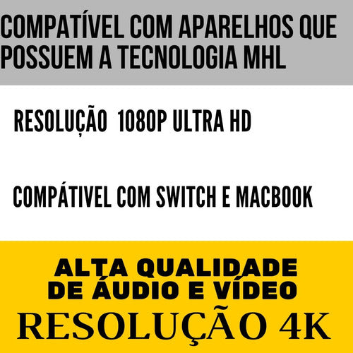 Adaptador Vídeo Tipo-c Para Hdmi Usb 3.0 4k Alta Qualidade